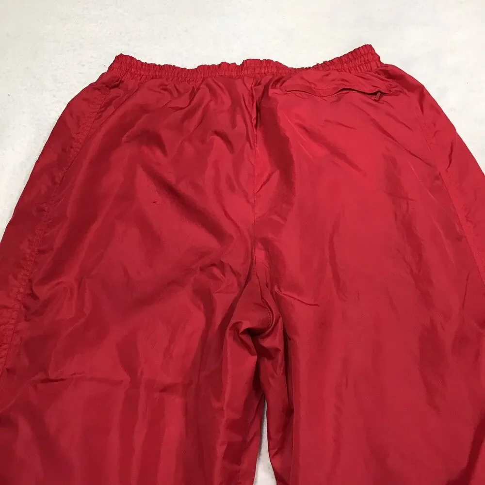 80s NIKE Team Ohio State Track Pants Men L 34x32 Red  Drawstring Mesh Lined vtg